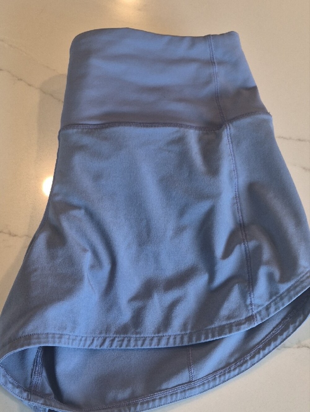 Lululemon Light Periwinkle Activewear Set - Cropped Sports Bra & Shorts - Picture 6 of 9